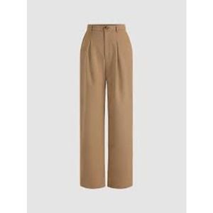 NWT Cider 1X tan high rise wide leg flowey dress slacks pants career academia